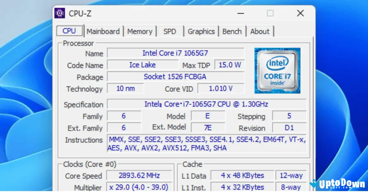 CPU-Z Download (2025 Latest) screenshot 2