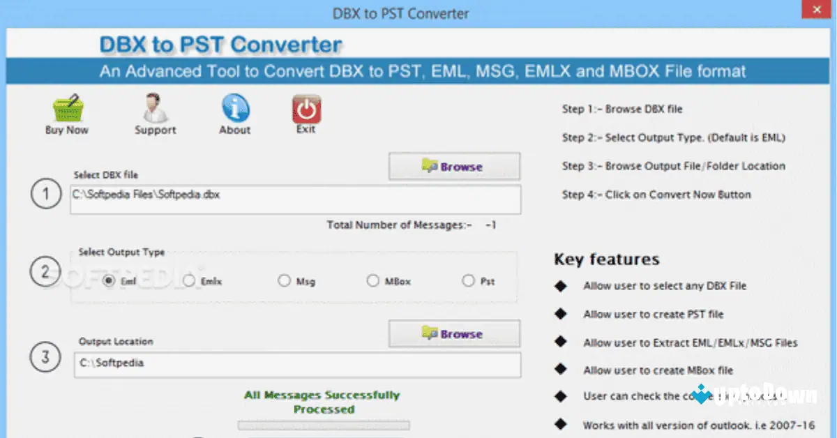 DBX to PST Converter Download Uptodown screenshot 1