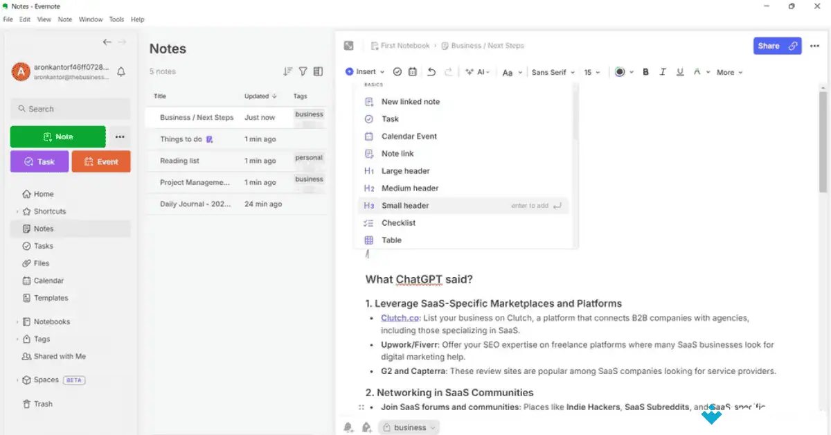 Evernote for Mac Download (2026 Latest) screenshot 3