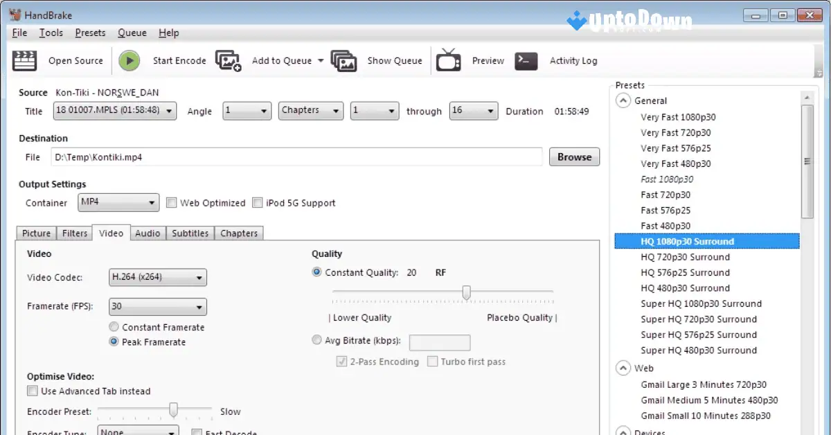 HandBrake Download (2025 Latest) screenshot 2