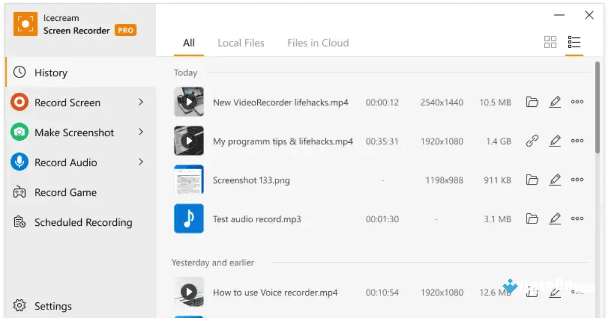 Icecream Screen Recorder for Pc Uptodown Download screenshot 1