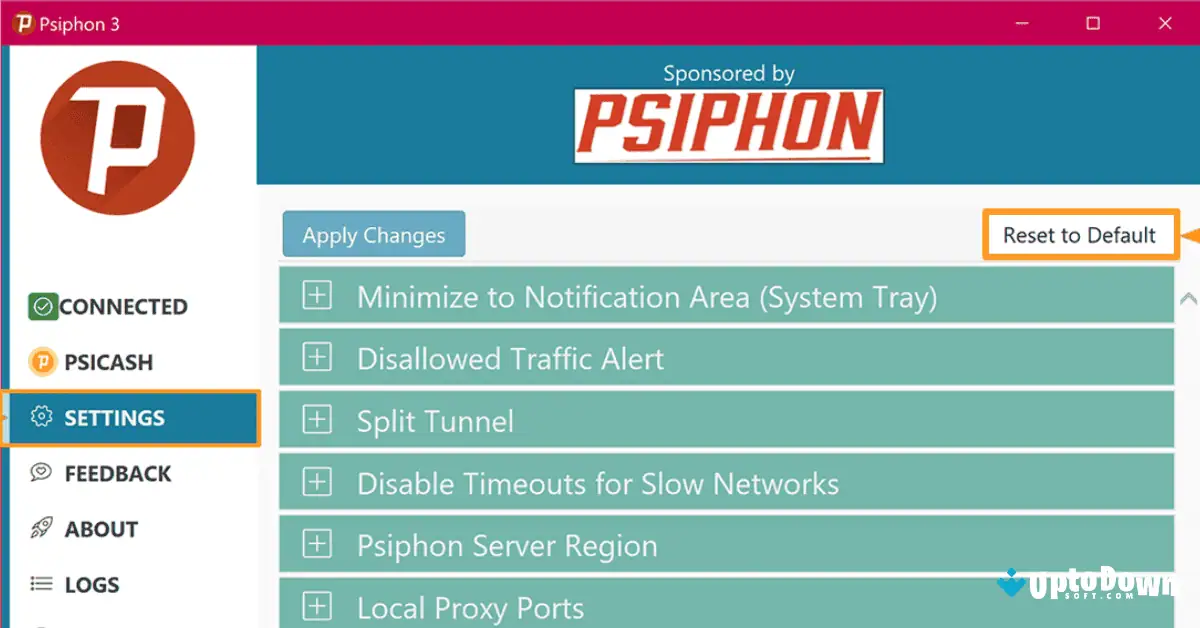 Psiphon Download (2026 Latest) for Win 11/10 screenshot 3