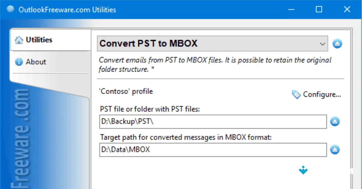 PST to Mbox Converter Download Uptodown screenshot 1