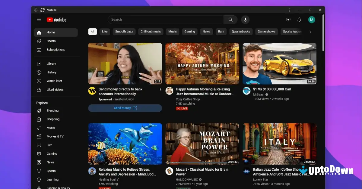 Youtube App Download for PC Windows 11 Uptodown screenshot 1